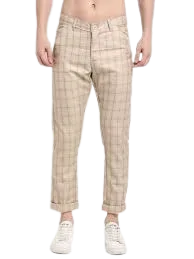 Men Cotton Check Pant