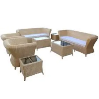 Polished Cane Sofa Set