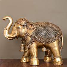 Brass Elephant Statue 