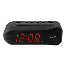 Sharp Digital Alarm Clock Black 