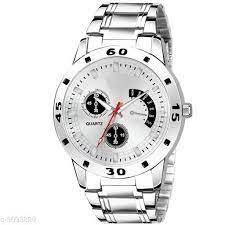  Silver Strap Round Shape Casual Boys Watch