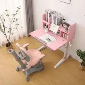 Pink Adjustable Height Workstation For Study