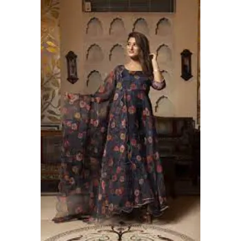 Different Style Printed Anarkali Suit