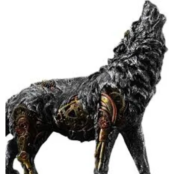  Mechanical Gear Wolf Statue