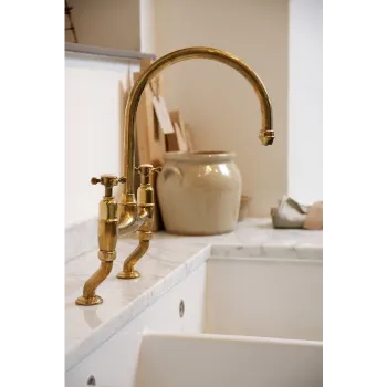 Brass Kitchen Faucet Golden Color 