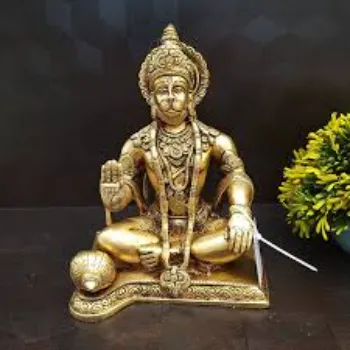 Exotic India Blessing Hanuman - Brass Statue