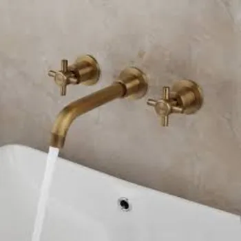 Brass Wall Mixer Golden   Color 