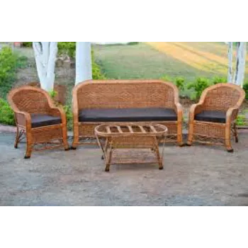 Fully Assembled  Cane Sofa Set