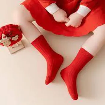 Children Red Color Socks