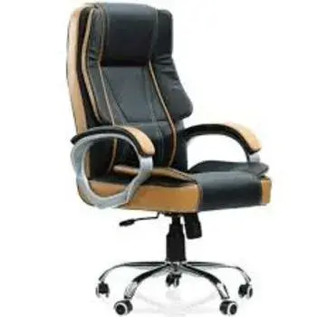 Black and Brown Leatherette Seat Office Boss Chair