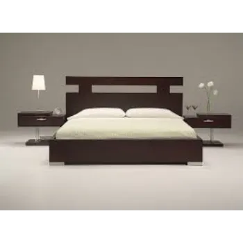 Contemporary Bed Brown Color 