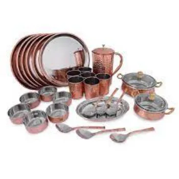 Fine Finished Copper Dinner Set