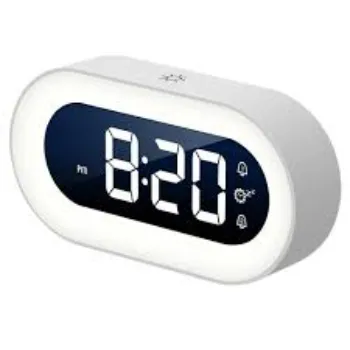  Hongyada 6 Inch Silent Led Digital Desk Alarm White