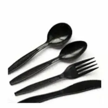 Black Disposable Plastic Cutlery