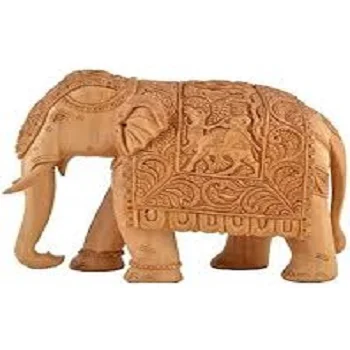 Vintage Wooden Elephant Statue