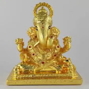  Ganesha Gold Plated Statue