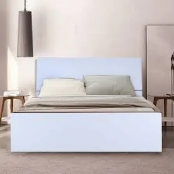 King Size Double Bed White Color 