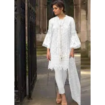 Ladies Embroidery White Color  Suits