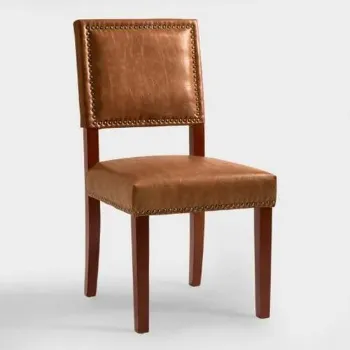 Polished Leather Dining Chair