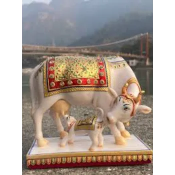  Kamadhenu Marble Cow Statue