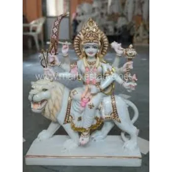 Trimurti Handicrafts Marble Durga Statue