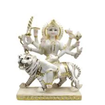  Decorify White Marble Look Durga Statue