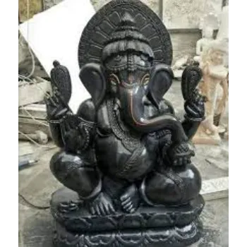  Marble Black Stone Ganesh Statue