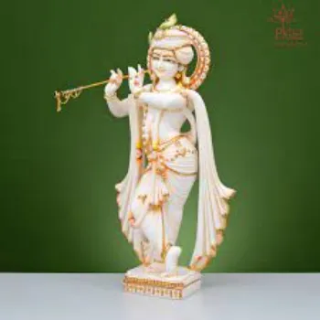 Trimurti Handicrafts Marble Krishna Statue