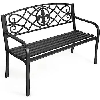 Black Metal Bench