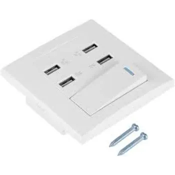 White Modular USB Charger Socket