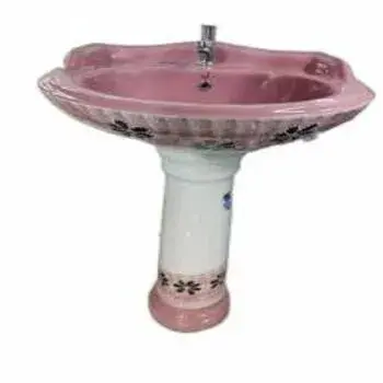 Pink Pedestal Wash Basin