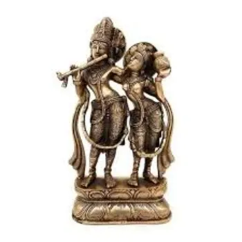  Radha Krishna Twin Hued Brass Sculpture