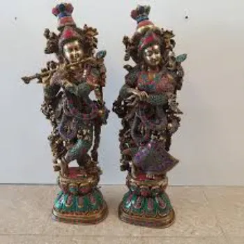  29 Inches Large Flute Radha Krishna Statue 