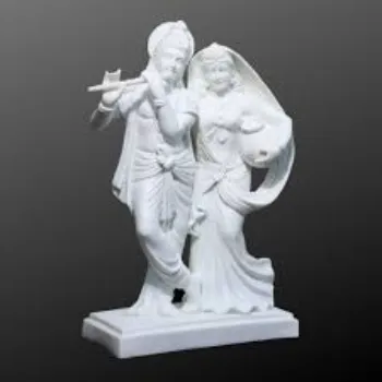 White Radha Krishna Statue