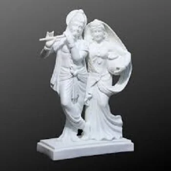 White marble radha Krishna Statue