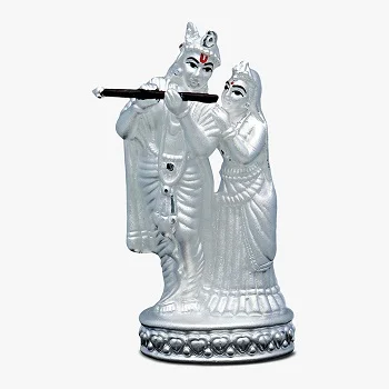 Silver  Radha  Krishna Statue