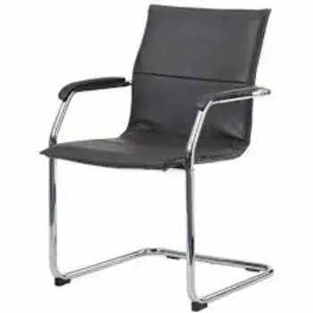 Grey Leather Seat S Type Chair