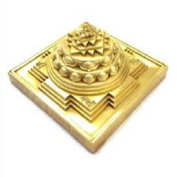 RUDRADIVINE Metal Meru Shri Yantra with Leaser Cut Ashtadhatu for Pooja