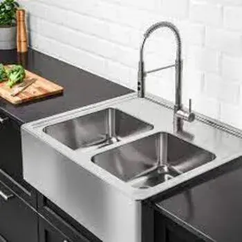 Rectangular Stainless Steel Double Bowl Sink