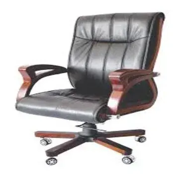 Grey Leather Seat Visitor Chair