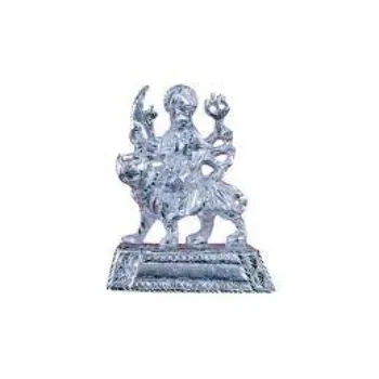  Durga White Metal Statue