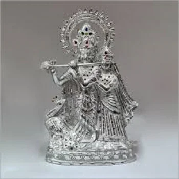 Silver Radha krishna Metal Statue